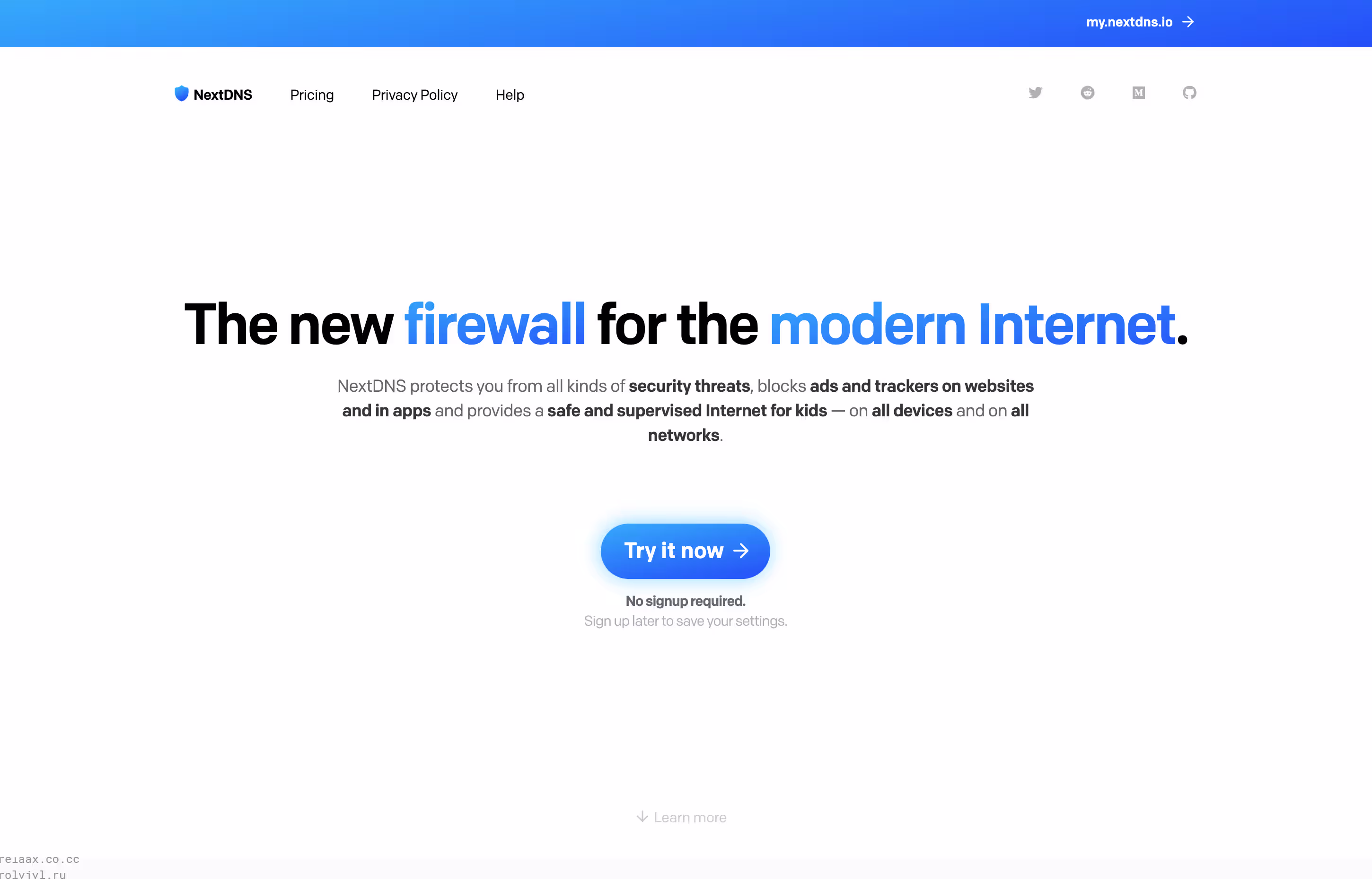 NextDNS website