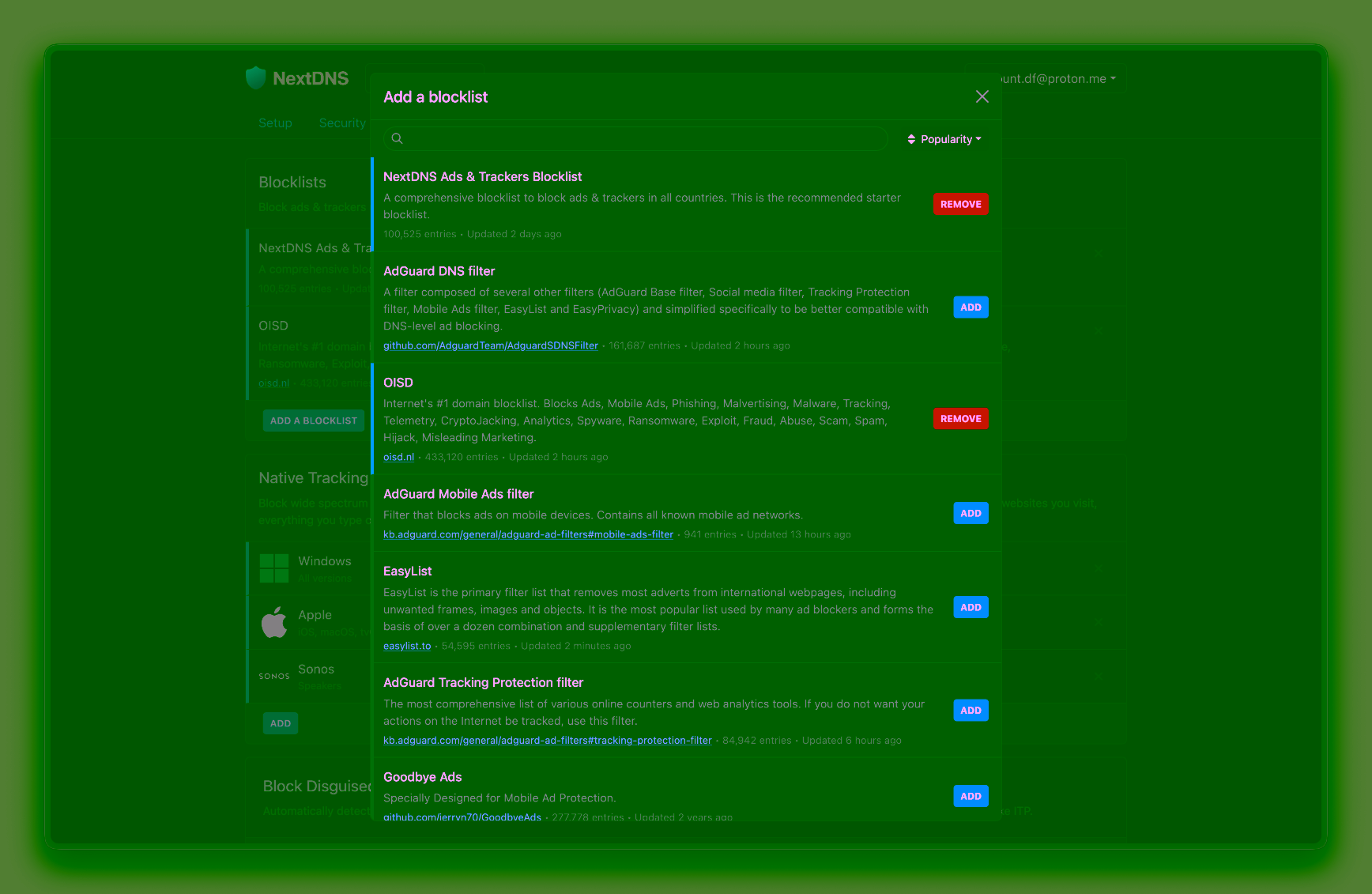 Custom Blocklists